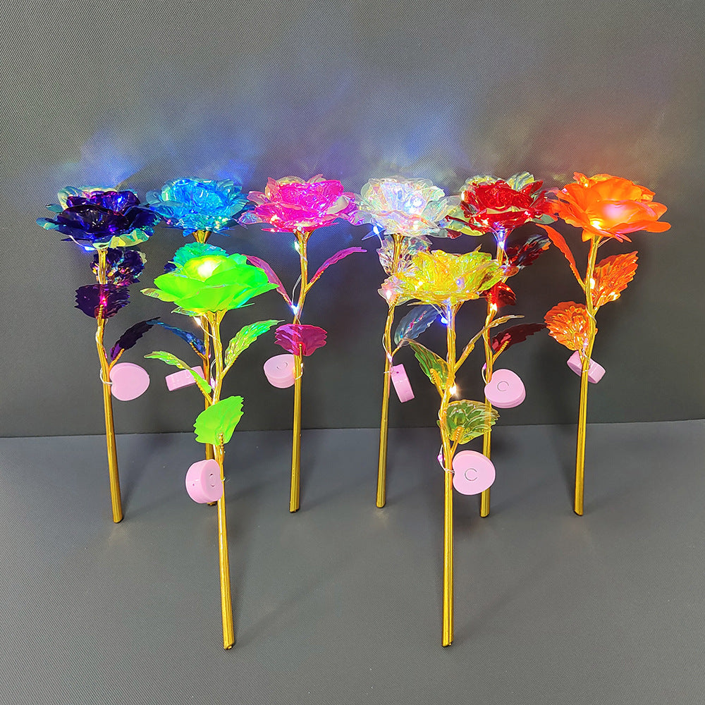 Wholesale of 10pcs Valentine's Day Glow Gold Foil Rose Gift Box